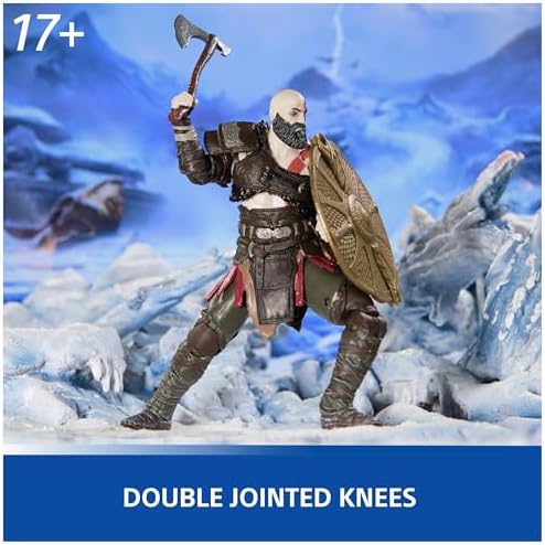 PlayStation God of War Ragnar k  6  Kratos Action Figure with 5 Accessories  The Shapes Collection  for PS5 Fans & Collectors Ages 17 