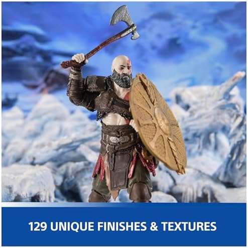 PlayStation God of War Ragnar k  6  Kratos Action Figure with 5 Accessories  The Shapes Collection  for PS5 Fans & Collectors Ages 17 