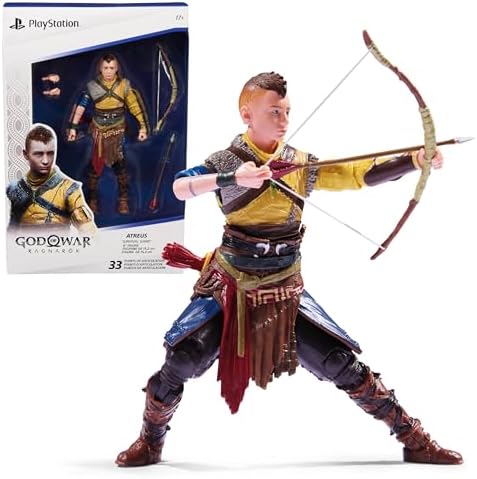 PlayStation God of War Ragnar k  6  Kratos Action Figure with 5 Accessories  The Shapes Collection  for PS5 Fans & Collectors Ages 17 
