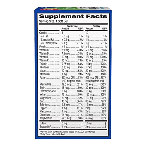 PreserVision AREDS 2   Multivitamin  2 in 1 Eye Vitamin  Contains Vitamin C  D  E & Zinc  100 Softgels