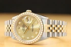 ROLEX MENS DATEJUST 16233 18K YELLOW GOLD STAINLESS STEEL DIAMOND WATCH