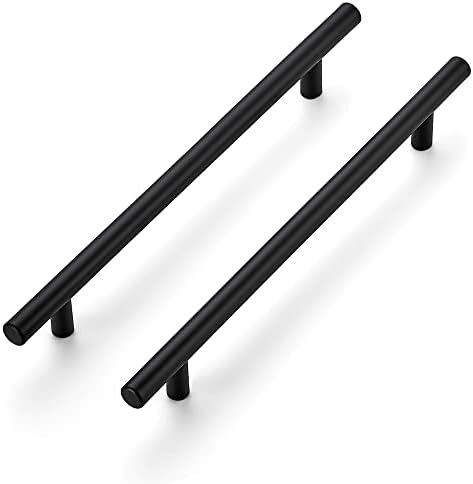 Ravinte 10 Inch Cabinet Handles Matte Black Drawer Pulls Stainless Steel Kitchen Cabinet Hardware Cabinet Pulls 10 Length 7 1/2 Hole Center 20 Pack