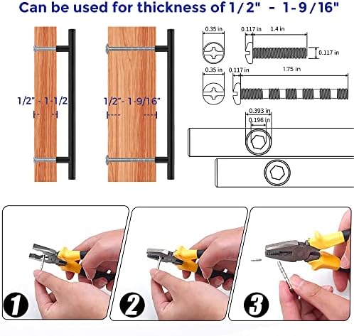 Ravinte 10 Inch Cabinet Handles Matte Black Drawer Pulls Stainless Steel Kitchen Cabinet Hardware Cabinet Pulls 10 Length 7 1/2 Hole Center 20 Pack