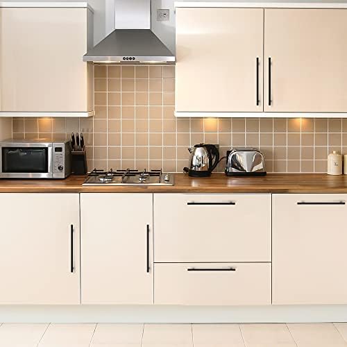 Ravinte 10 Inch Cabinet Handles Matte Black Drawer Pulls Stainless Steel Kitchen Cabinet Hardware Cabinet Pulls 10 Length 7 1/2 Hole Center 20 Pack