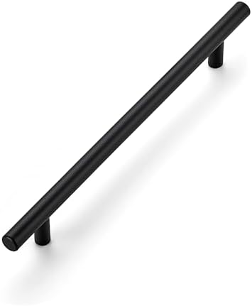 Ravinte 10 Inch Cabinet Handles Matte Black Drawer Pulls Stainless Steel Kitchen Cabinet Hardware Cabinet Pulls 10 Length 7 1/2 Hole Center 20 Pack