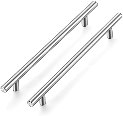 Ravinte 10 Inch Cabinet Handles Matte Black Drawer Pulls Stainless Steel Kitchen Cabinet Hardware Cabinet Pulls 10 Length 7 1/2 Hole Center 20 Pack