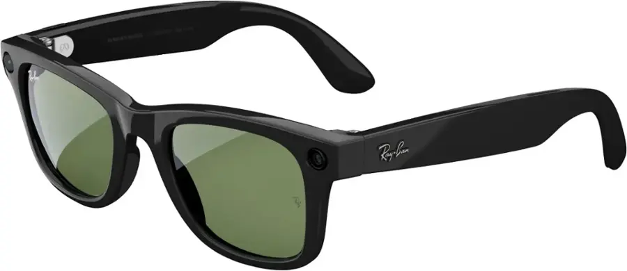 Ray Ban Meta   Wayfarer glasses with Meta AI  Audio  Photo  Video Compatibility   Green Lenses   Shiny Black