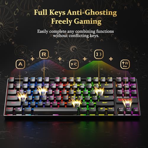 Redragon K552 Mechanical Gaming Keyboard  87 Key Compact  LED Gaming Keyboard with Red Switches  Anti Ghosting  Metal Frame for PC Gaming & Typing  Beginner Friendly  Black 