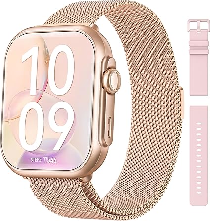 Reloj inteligente para mujeres y hombres fitness, compatible con iPhone y Android, llamadas Bluetooth, monitor de frecuencia cardíaca y sueño, SpO2, IP68, rastreador de fitness con 120+ modos deportivos