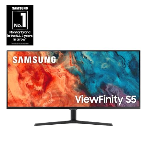 SAMSUNG 34 ViewFinity S50GC Series Ultrawide QHD Monitor  100Hz  5ms  HDR10  AMD FreeSync  Ultrawide Screen  Eye Care  Thin Bezels  PIP  PBP  LS34C50DGANXZA  2023  Black