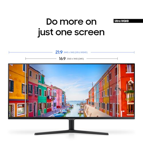 SAMSUNG 34 ViewFinity S50GC Series Ultrawide QHD Monitor  100Hz  5ms  HDR10  AMD FreeSync  Ultrawide Screen  Eye Care  Thin Bezels  PIP  PBP  LS34C50DGANXZA  2023  Black