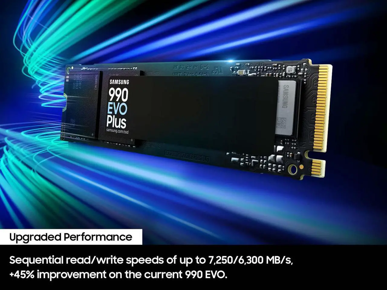 SAMSUNG 990 EVO PLUS SSD 2TB  PCIe Gen 4x4   Gen 5x2 M 2 2280  Speeds Up to 7 250 MB/s  Upgrade Storage for PC/Laptops  HMB Technology and Intelligent Turbowrite 2 0  MZ V9S2T0B/AM 