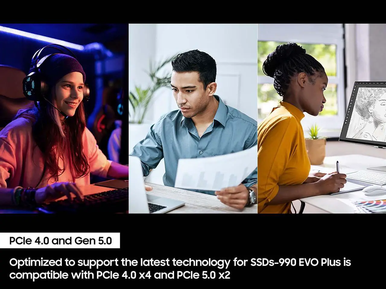 SAMSUNG 990 EVO PLUS SSD 2TB  PCIe Gen 4x4   Gen 5x2 M 2 2280  Speeds Up to 7 250 MB/s  Upgrade Storage for PC/Laptops  HMB Technology and Intelligent Turbowrite 2 0  MZ V9S2T0B/AM 