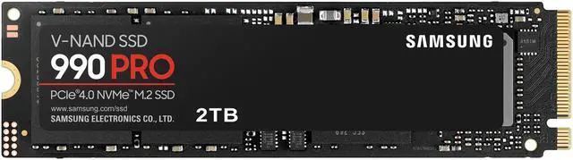 SAMSUNG 990 PRO 2TB SSD  PCIe Gen4 M 2 2280  Seq  Read Speeds Up to 7 450MB/s for High End Computing  Gaming  and Heavy Duty Workstations  MZ V9P2T0B/AM  Non Heatsink