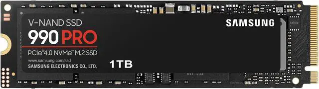 SAMSUNG 990 PRO SSD 1TB PCIe 4 0 M 2 2280 Internal Solid State Hard Drive  Seq  Read Speeds Up to 7 450 MB/s for High End Computing  Gaming  and Heavy Duty Workstations  MZ V9P1T0B/AM