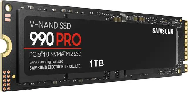 SAMSUNG 990 PRO SSD 1TB PCIe 4 0 M 2 2280 Internal Solid State Hard Drive  Seq  Read Speeds Up to 7 450 MB/s for High End Computing  Gaming  and Heavy Duty Workstations  MZ V9P1T0B/AM