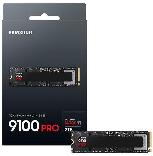 SAMSUNG SSD 9100 PRO 2TB  PCIe 5 0x4 M 2 2280  Seq  Read Speeds Up to 14 800MB/s  Best for AI Computing  Gaming  and Heavy Duty Workstations  MZ  VAP2T0B/AM 