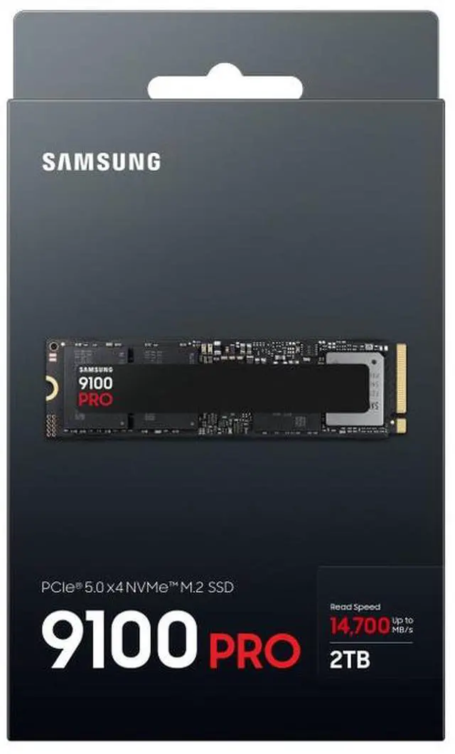 SAMSUNG SSD 9100 PRO 2TB  PCIe 5 0x4 M 2 2280  Seq  Read Speeds Up to 14 800MB/s  Best for AI Computing  Gaming  and Heavy Duty Workstations  MZ  VAP2T0B/AM 