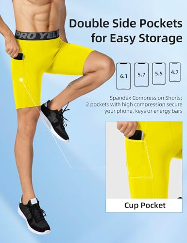 SPVISE Compression Shorts Men 1/3 Pack  Dry Fit Compression Underwear Spandex Running Shorts  Workout Athletic Shorts Pocket