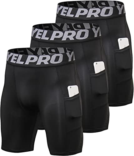 SPVISE Compression Shorts Men 1/3 Pack  Dry Fit Compression Underwear Spandex Running Shorts  Workout Athletic Shorts Pocket