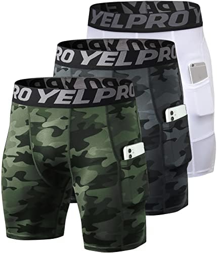 SPVISE Compression Shorts Men 1/3 Pack  Dry Fit Compression Underwear Spandex Running Shorts  Workout Athletic Shorts Pocket