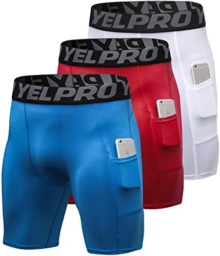 SPVISE Compression Shorts Men 1/3 Pack  Dry Fit Compression Underwear Spandex Running Shorts  Workout Athletic Shorts Pocket