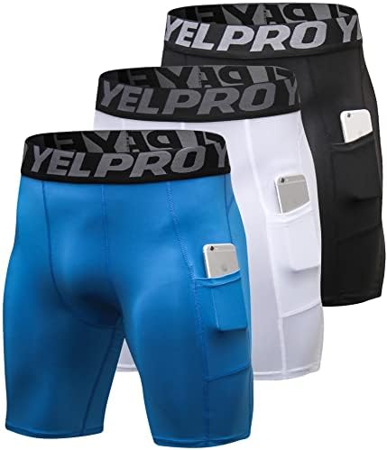 SPVISE Compression Shorts Men 1/3 Pack  Dry Fit Compression Underwear Spandex Running Shorts  Workout Athletic Shorts Pocket