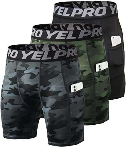 SPVISE Compression Shorts Men 1/3 Pack  Dry Fit Compression Underwear Spandex Running Shorts  Workout Athletic Shorts Pocket