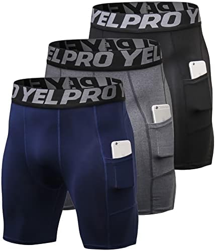 SPVISE Compression Shorts Men 1/3 Pack  Dry Fit Compression Underwear Spandex Running Shorts  Workout Athletic Shorts Pocket