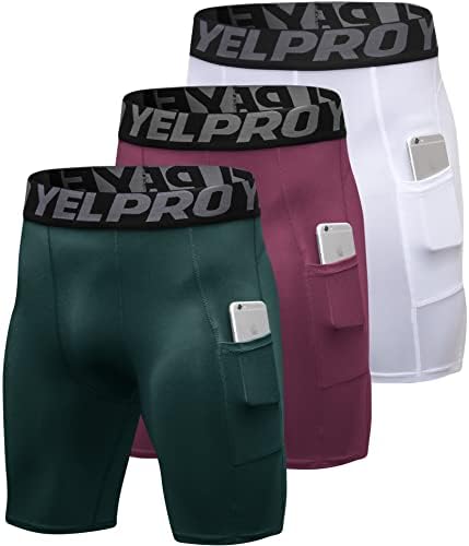 SPVISE Compression Shorts Men 1/3 Pack  Dry Fit Compression Underwear Spandex Running Shorts  Workout Athletic Shorts Pocket
