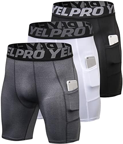 SPVISE Compression Shorts Men 1/3 Pack  Dry Fit Compression Underwear Spandex Running Shorts  Workout Athletic Shorts Pocket