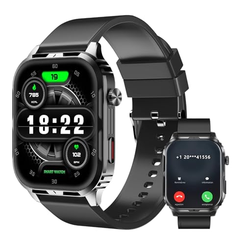 Smart Watch for Men Women with 2 1 HD Screen Military Watches  Call & Text for Android iOS  Heart Rate & Activity Tracker  IP68 Waterproof  100 Sport Modes