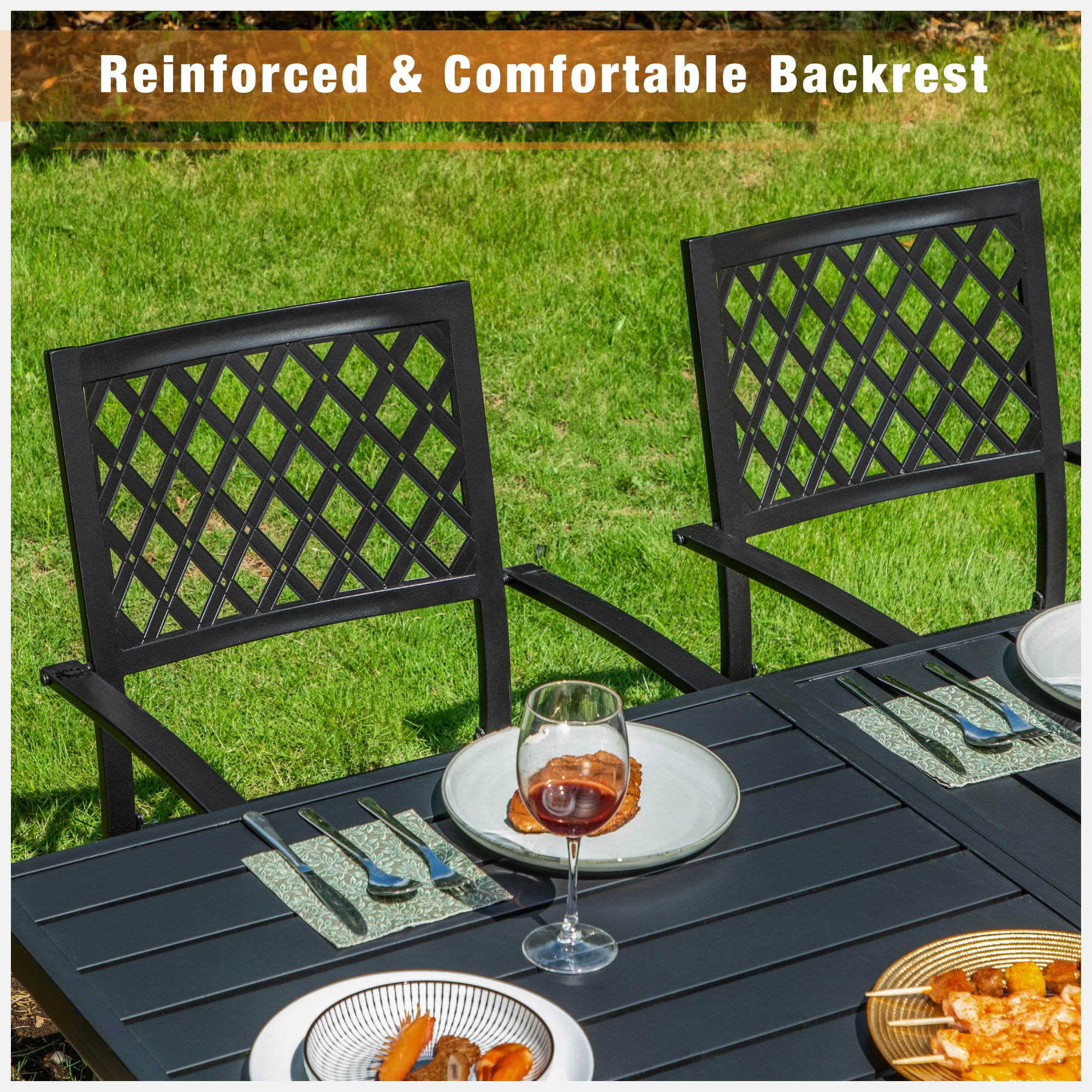 Sophia & William 9 Piece Patio Dining Set Outdoor Metal Furniture Set