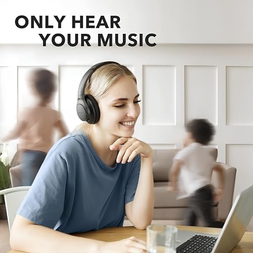 Soundcore Anker Life Q20 Hybrid Active Noise Cancelling Headphones  Wireless Over Ear Bluetooth Headphones  70H Playtime  Hi Res Audio  Deep Bass  Memory Foam Ear Cups  Travel  Office  USB C Charging