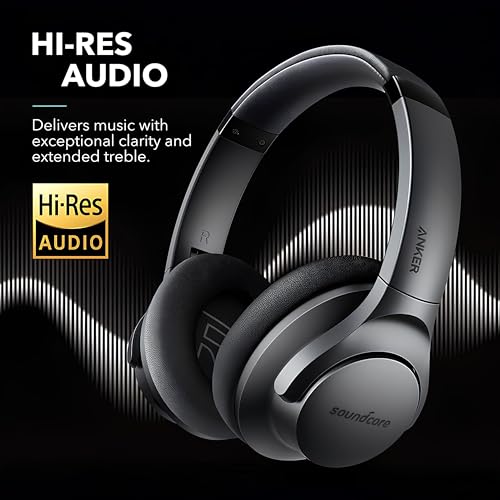 Soundcore Anker Life Q20 Hybrid Active Noise Cancelling Headphones  Wireless Over Ear Bluetooth Headphones  70H Playtime  Hi Res Audio  Deep Bass  Memory Foam Ear Cups  Travel  Office  USB C Charging