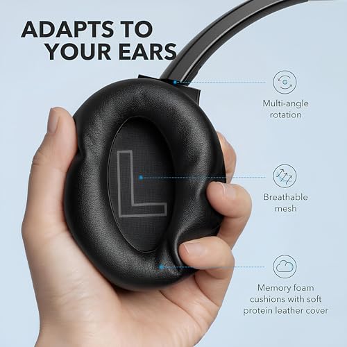 Soundcore Anker Life Q20 Hybrid Active Noise Cancelling Headphones  Wireless Over Ear Bluetooth Headphones  70H Playtime  Hi Res Audio  Deep Bass  Memory Foam Ear Cups  Travel  Office  USB C Charging