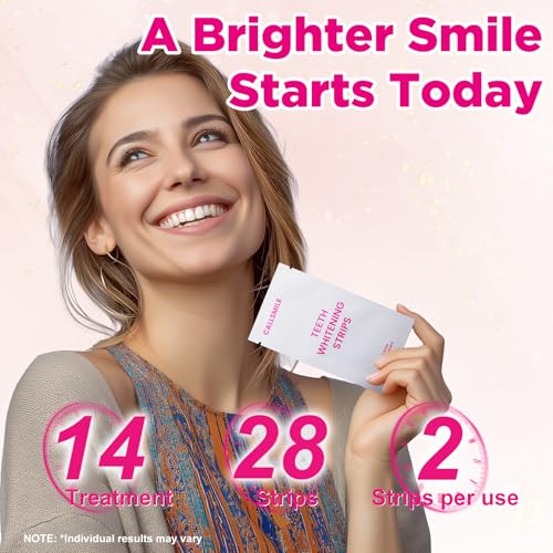 Teeth Whitening Strips   14 Treatments Enamel Safe  Professional Teeth Whitening with Non Slip Dry Strip Technology  Deep Stains Removal  No Sensitivity  Mint