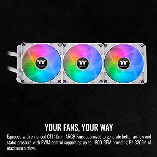 Thermaltake TH360 V2 Ultra ARGB Sync/AlO Liquid Cooler/ARGB Fan 120   3/PWM 500 1500rpm/Water Block 2 1 LCD/Black  CL W384 PL12SW A