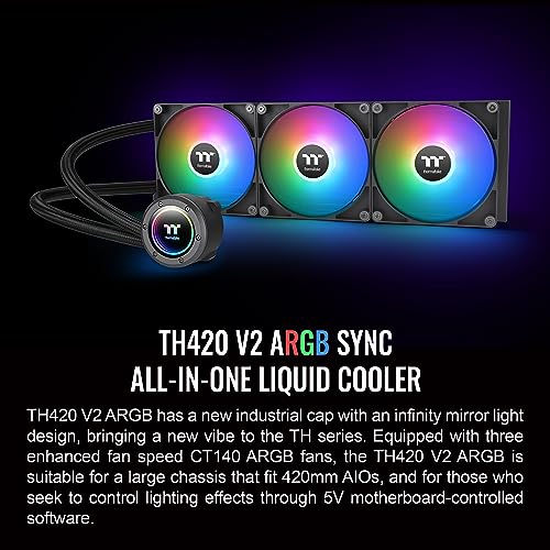 Thermaltake TH360 V2 Ultra ARGB Sync/AlO Liquid Cooler/ARGB Fan 120   3/PWM 500 1500rpm/Water Block 2 1 LCD/Black  CL W384 PL12SW A