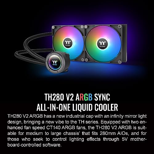 Thermaltake TH360 V2 Ultra ARGB Sync/AlO Liquid Cooler/ARGB Fan 120   3/PWM 500 1500rpm/Water Block 2 1 LCD/Black  CL W384 PL12SW A