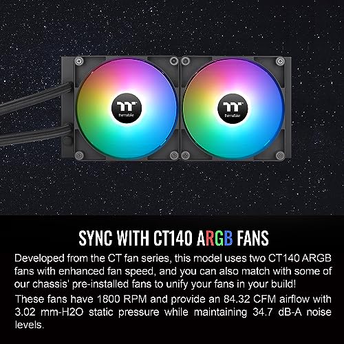 Thermaltake TH360 V2 Ultra ARGB Sync/AlO Liquid Cooler/ARGB Fan 120   3/PWM 500 1500rpm/Water Block 2 1 LCD/Black  CL W384 PL12SW A