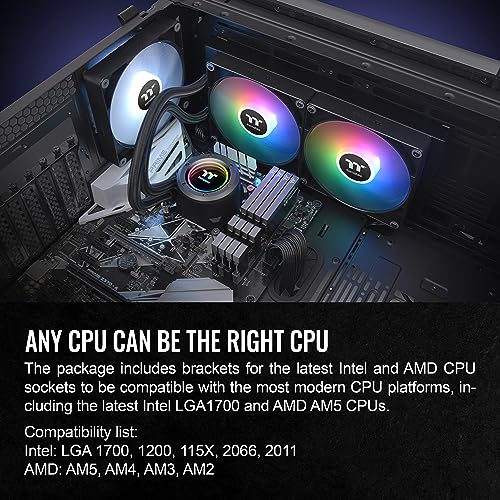 Thermaltake TH360 V2 Ultra ARGB Sync/AlO Liquid Cooler/ARGB Fan 120   3/PWM 500 1500rpm/Water Block 2 1 LCD/Black  CL W384 PL12SW A