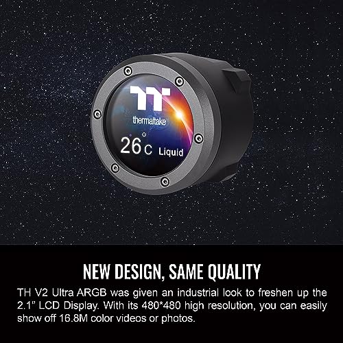Thermaltake TH360 V2 Ultra ARGB Sync/AlO Liquid Cooler/ARGB Fan 120   3/PWM 500 1500rpm/Water Block 2 1 LCD/Black  CL W384 PL12SW A