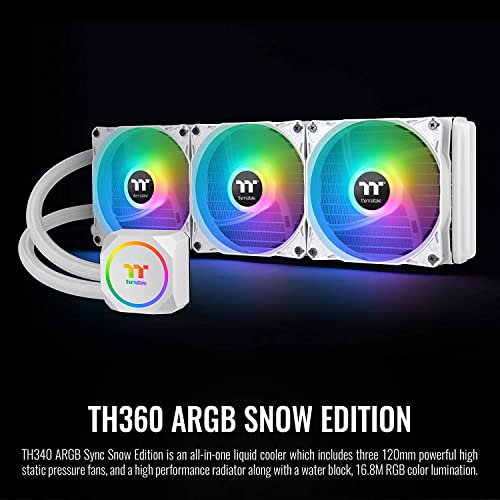 Thermaltake TH360 V2 Ultra ARGB Sync/AlO Liquid Cooler/ARGB Fan 120   3/PWM 500 1500rpm/Water Block 2 1 LCD/Black  CL W384 PL12SW A