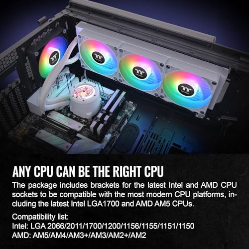 Thermaltake TH360 V2 Ultra ARGB Sync/AlO Liquid Cooler/ARGB Fan 120   3/PWM 500 1500rpm/Water Block 2 1 LCD/Black  CL W384 PL12SW A