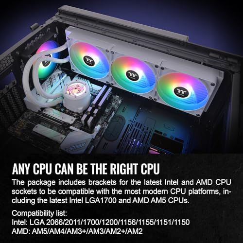 Thermaltake TH360 V2 Ultra ARGB Sync/AlO Liquid Cooler/ARGB Fan 120   3/PWM 500 1500rpm/Water Block 2 1 LCD/Black  CL W384 PL12SW A