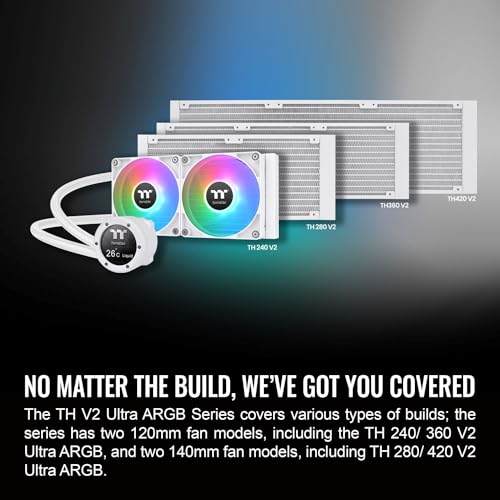 Thermaltake TH360 V2 Ultra ARGB Sync/AlO Liquid Cooler/ARGB Fan 120   3/PWM 500 1500rpm/Water Block 2 1 LCD/Black  CL W384 PL12SW A