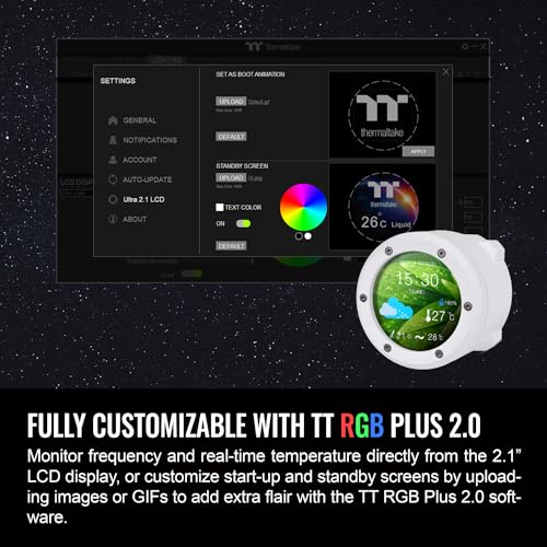 Thermaltake TH360 V2 Ultra ARGB Sync/AlO Liquid Cooler/ARGB Fan 120   3/PWM 500 1500rpm/Water Block 2 1 LCD/Black  CL W384 PL12SW A
