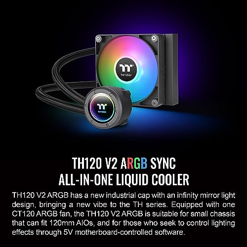 Thermaltake TH360 V2 Ultra ARGB Sync/AlO Liquid Cooler/ARGB Fan 120   3/PWM 500 1500rpm/Water Block 2 1 LCD/Black  CL W384 PL12SW A