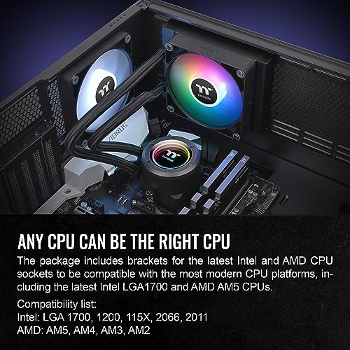 Thermaltake TH360 V2 Ultra ARGB Sync/AlO Liquid Cooler/ARGB Fan 120   3/PWM 500 1500rpm/Water Block 2 1 LCD/Black  CL W384 PL12SW A